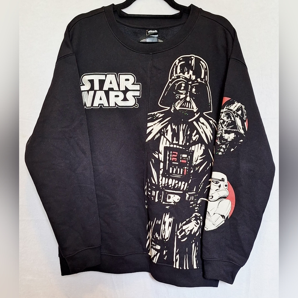 Star Wars Darth Vader Stormtrooper Embroidered Crewneck Sweatshirt Mens L - EUC